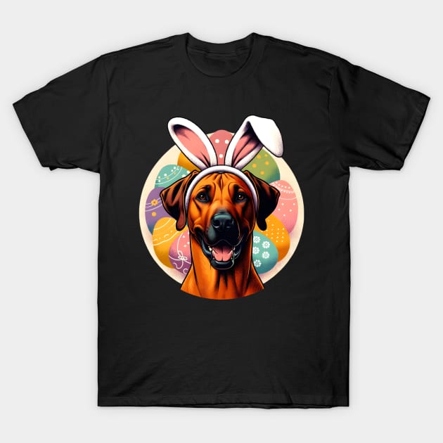 Rhodesian Ridgeback Celebrates Easter with Bunny Ears T-Shirt by ArtRUs